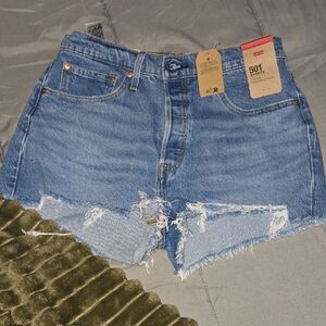 Levi's Women's Distressed Blue Jean Shorts